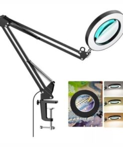 Velador Led con Lupa Aumento Articulado Altura 75cm Con Morsa Time