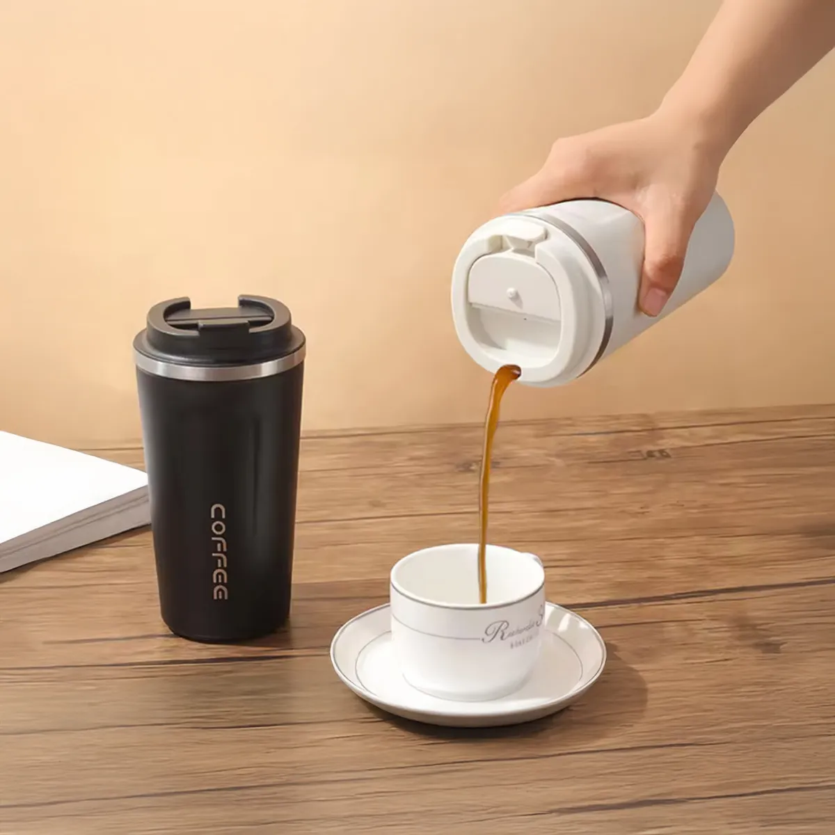 Vaso Termico 500ml Acero Inoxidable Blanco - Imagen 2