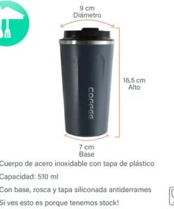 Vaso Termico 500ml Acero Inoxidable Blanco - Imagen 6