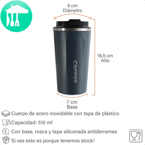 Vaso Termico 500ml Acero Inoxidable Blanco - Imagen 6