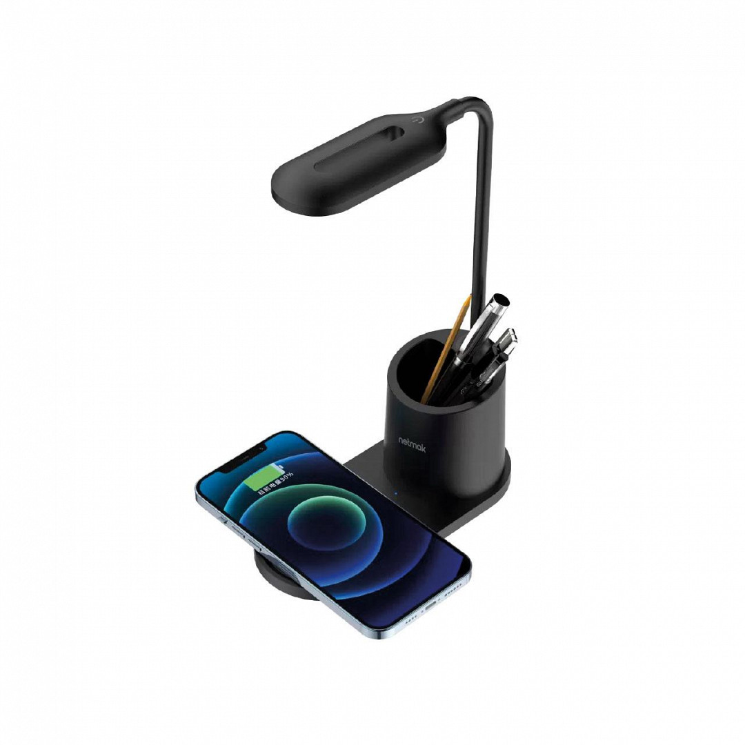 Lampara Led Carga Inalambrica 15w Cl13 Negro Netmak - Imagen 2