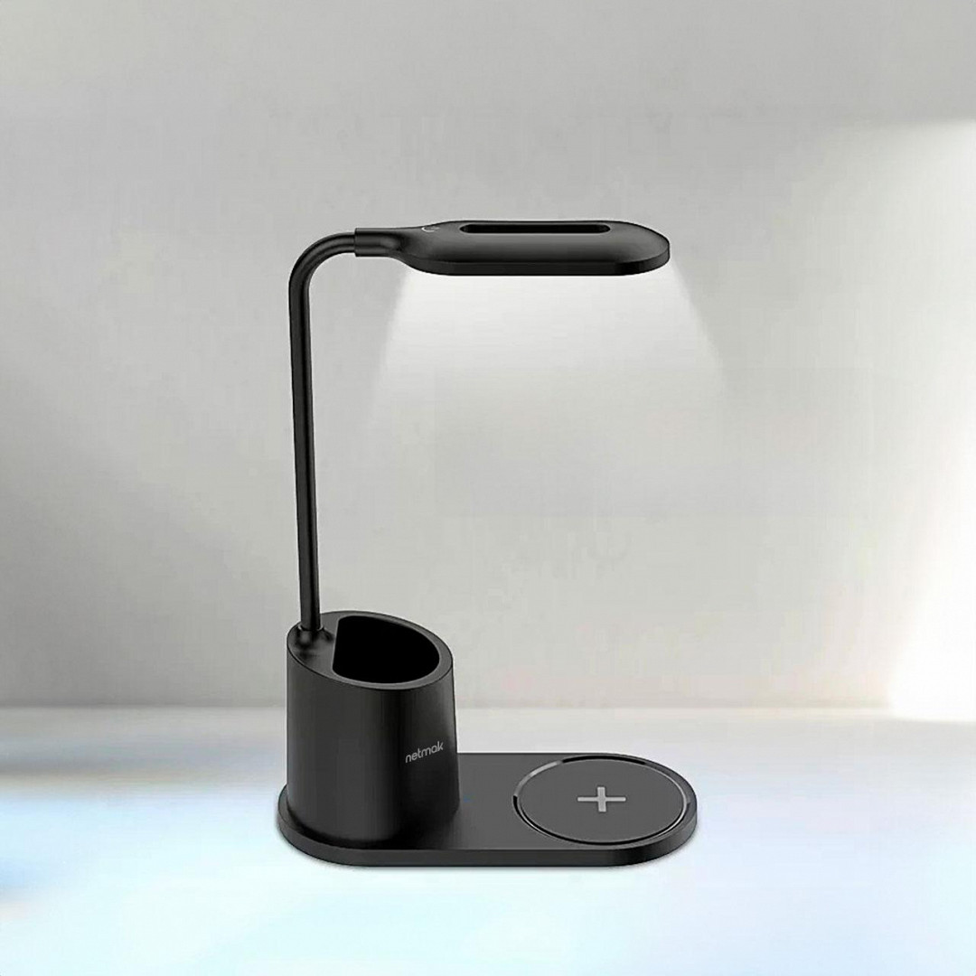 Lampara Led Carga Inalambrica 15w Cl13 Negro Netmak