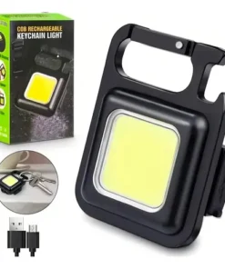 Mini Linterna Led Cuadrada Llavero Recargable
