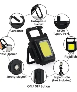 Alternative view of Mini Linterna Led Cuadrada Llavero Recargable