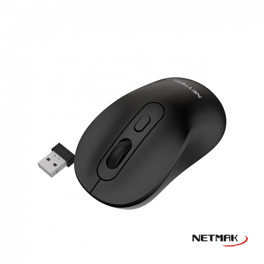 Mouse Inalambrico + Bt5.2 Recargable 640 Negro Netmak