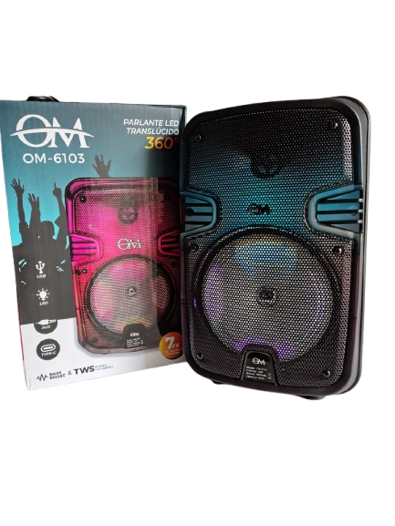 Parlante Bluetooth 360 Led 6.5" OM 6103