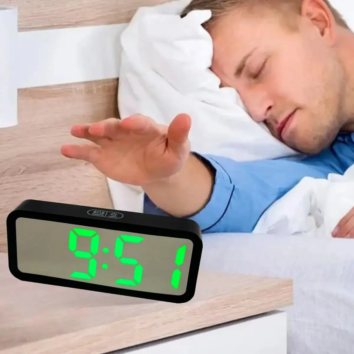 Reloj Despertador Multifuncion Led Alarma Temp - Imagen 3