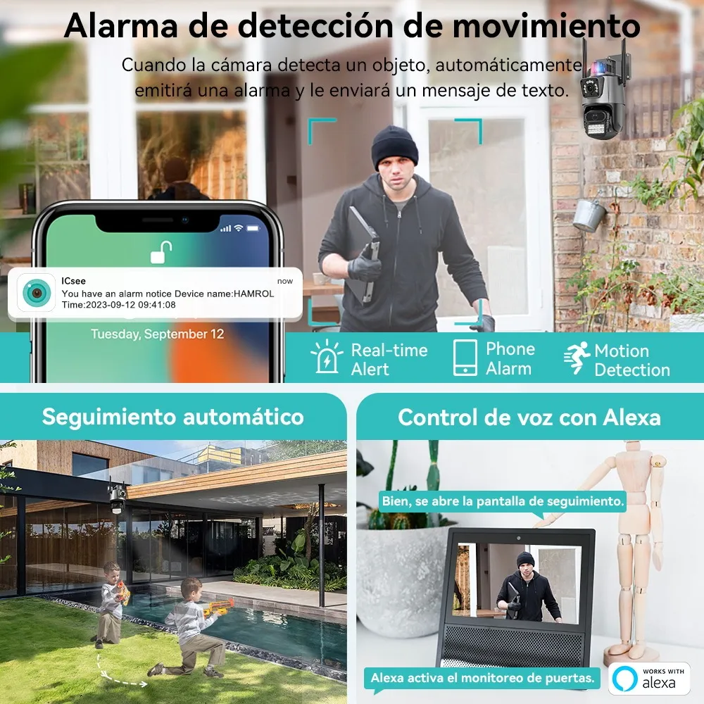 Camara de Seguridad Exterior Doble Camara v380 - Imagen 4