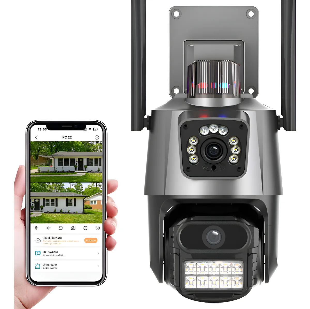 Camara de Seguridad Exterior Doble Camara v380