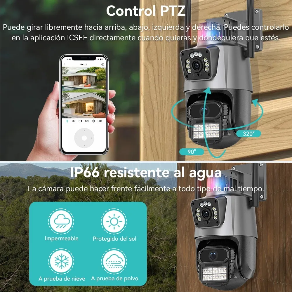 Camara de Seguridad Exterior Doble Camara v380 - Imagen 3