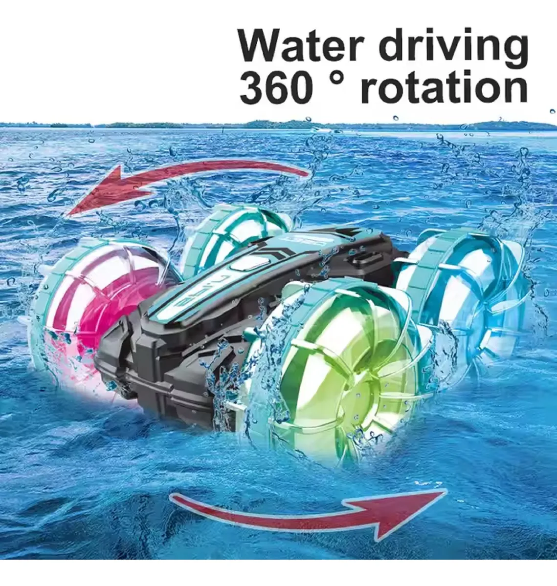 Auto Con 2 Control Remoto Anfibio Acrobatico Agua Tierra - Imagen 4