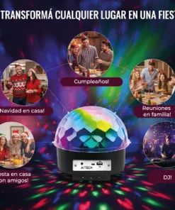 Bola Media Esfera Rgb Parlante Bt - Imagen 3