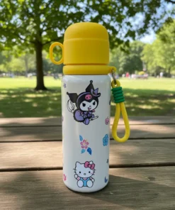 Botella  Termica Acero Inox 550ml Kuromi con Taza Amarilla
