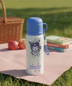 Botella  Termica Acero Inox 550ml Kuromi con Taza Azul
