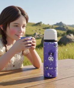 Alternative view of Botella  Termica Acero Inox 550ml Kuromi con Taza Blanca