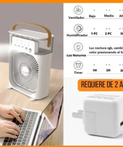 Ventilador Humidificador de Aire acondicionado Usb con Led - Imagen 6