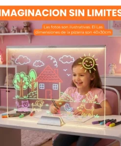 Alternative view of Pizarra Magica Luminosa 60x40 Cm Luz Led Usb Acrilico