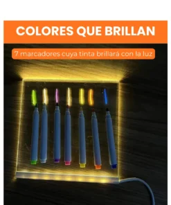 Pizarra Magica Luminosa 40x30 Cm Luz Led Usb Acrilico - Imagen 5