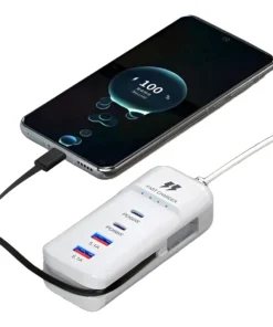 Mini Zapatilla Hub 2 Tipo C 66w + 2 Usb 5.1a 220v + Tipo C - Imagen 4