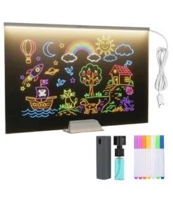 Pizarra Magica Luminosa 60x40 Cm Luz Led Usb Acrilico