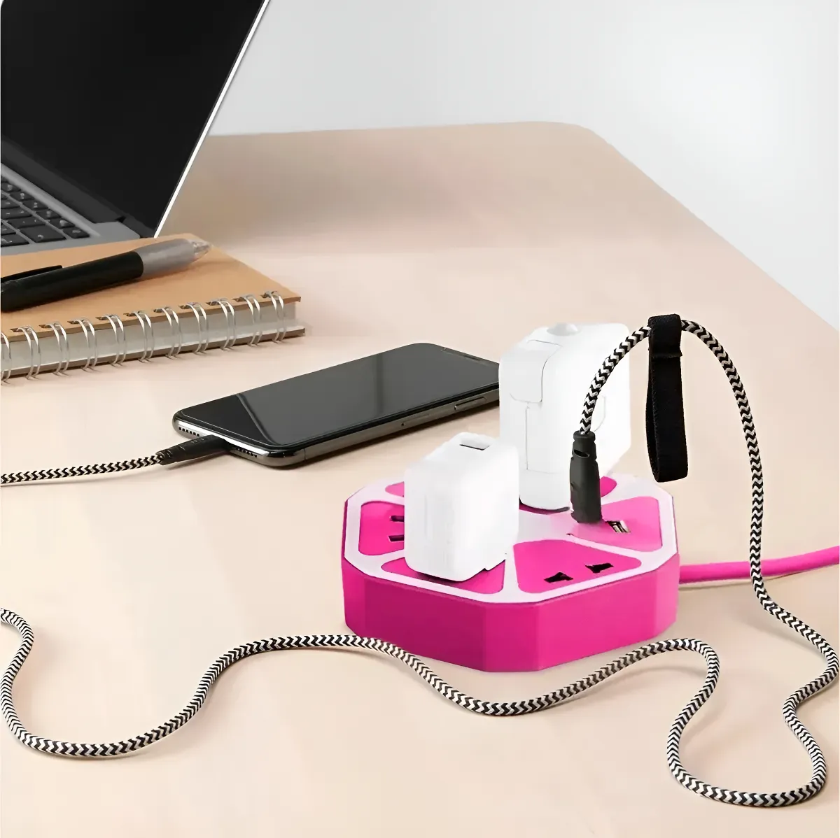 Zapatilla Flor 5 Bocas + 2 Usb - Imagen 2