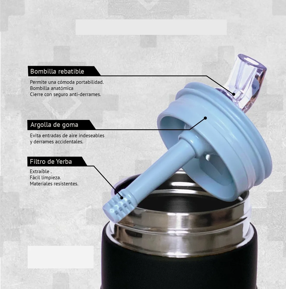 Termo Matero 750ml Engomado - Imagen 2