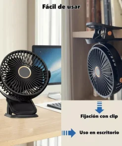 Ventilador Usb Recargable Con Broche Sl 616 16cm X 12cm