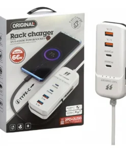 Mini Zapatilla Hub 2 Tipo C 66w + 2 Usb 5.1a 220v + Tipo C - Imagen 3