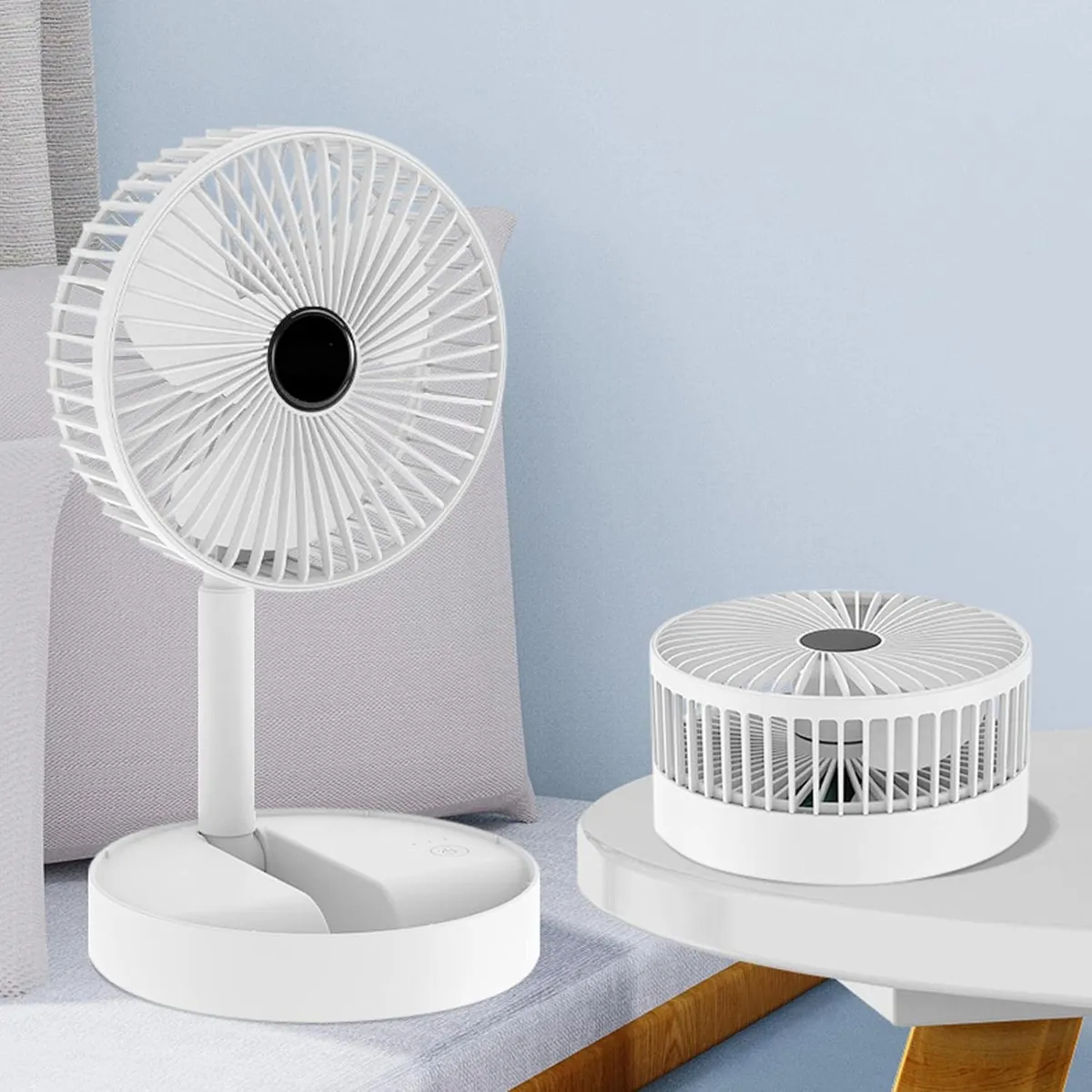 Ventilador Usb Recargable114009 Xm66 Plegable Blanco