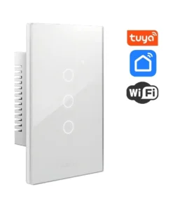 Llave De Luz Blanca Inteligente Con Wi-Fi Onica Smart Vidrio 3 Módulos