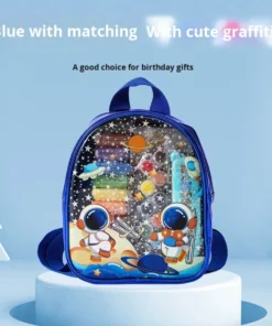 Mochila Infantil Con Kit Arte Azul