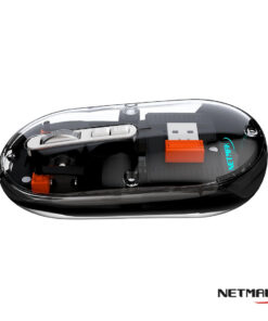 Alternative view of Mouse Inalambrico Transparente Negro 670 Netmak
