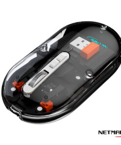 Mouse Inalambrico Transparente Negro 670 Netmak