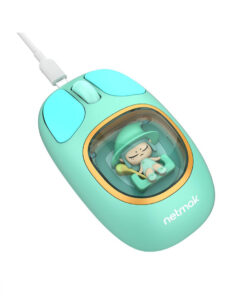 Mouse Inalambrico Kids Recargable Celeste 01 Netmak