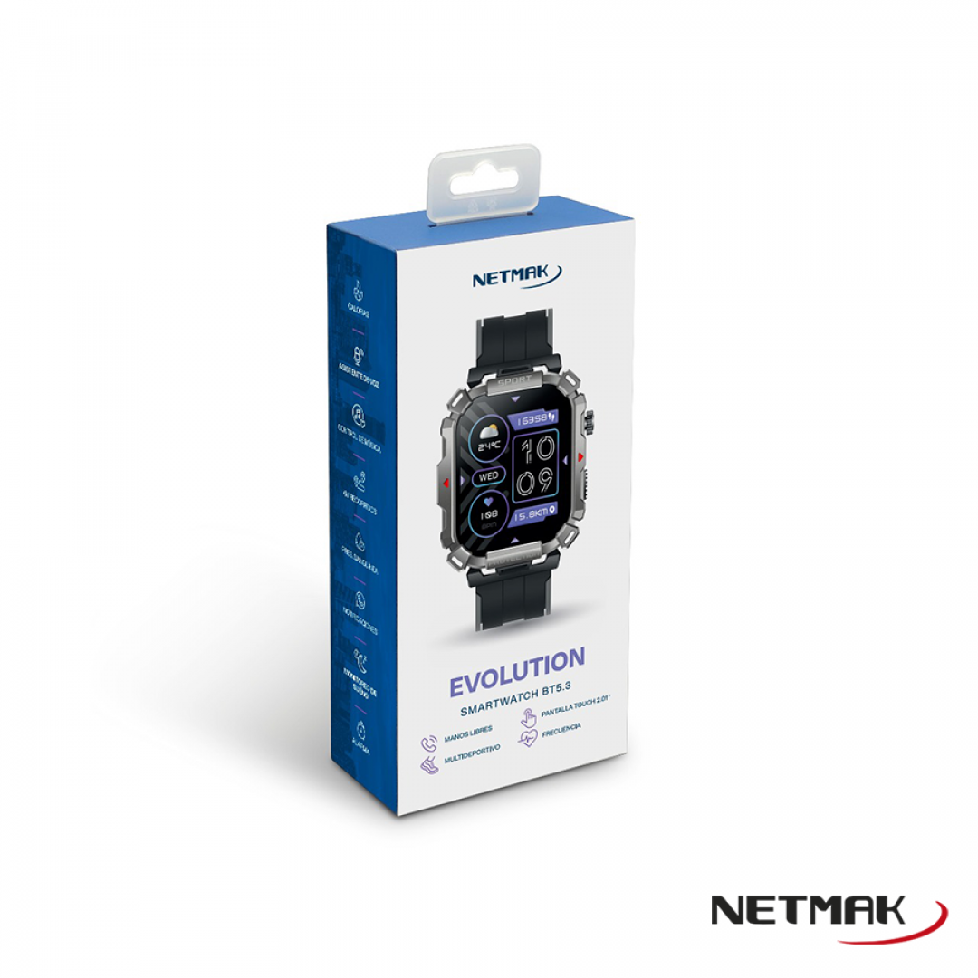 Reloj Pulsera Smartwatch Bt5.3 Evolution 2" Netmak - Imagen 3