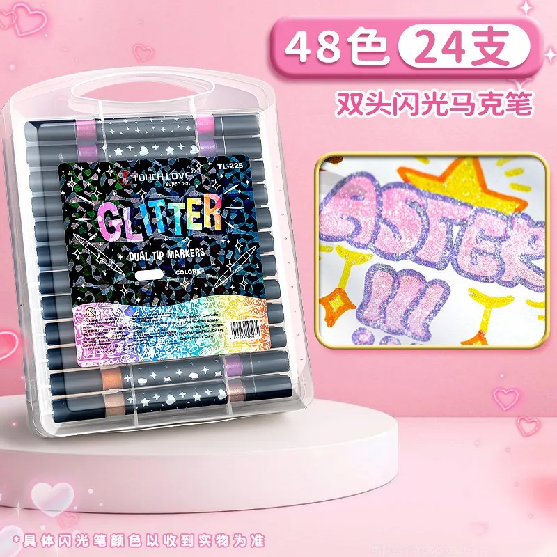 Estuche Marcadores Glitter Doble Punta X 24 Piezas - Imagen 5