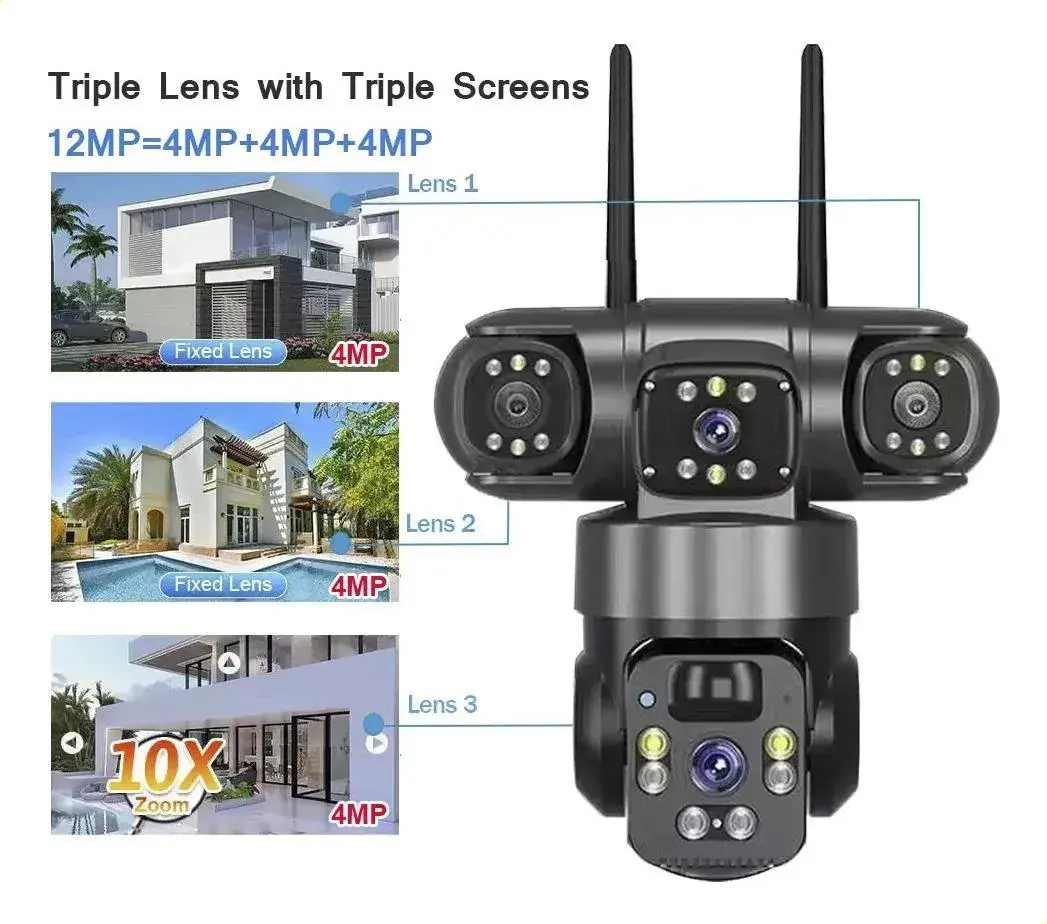 Camara Solar Exterior con Triple Lente - Imagen 3