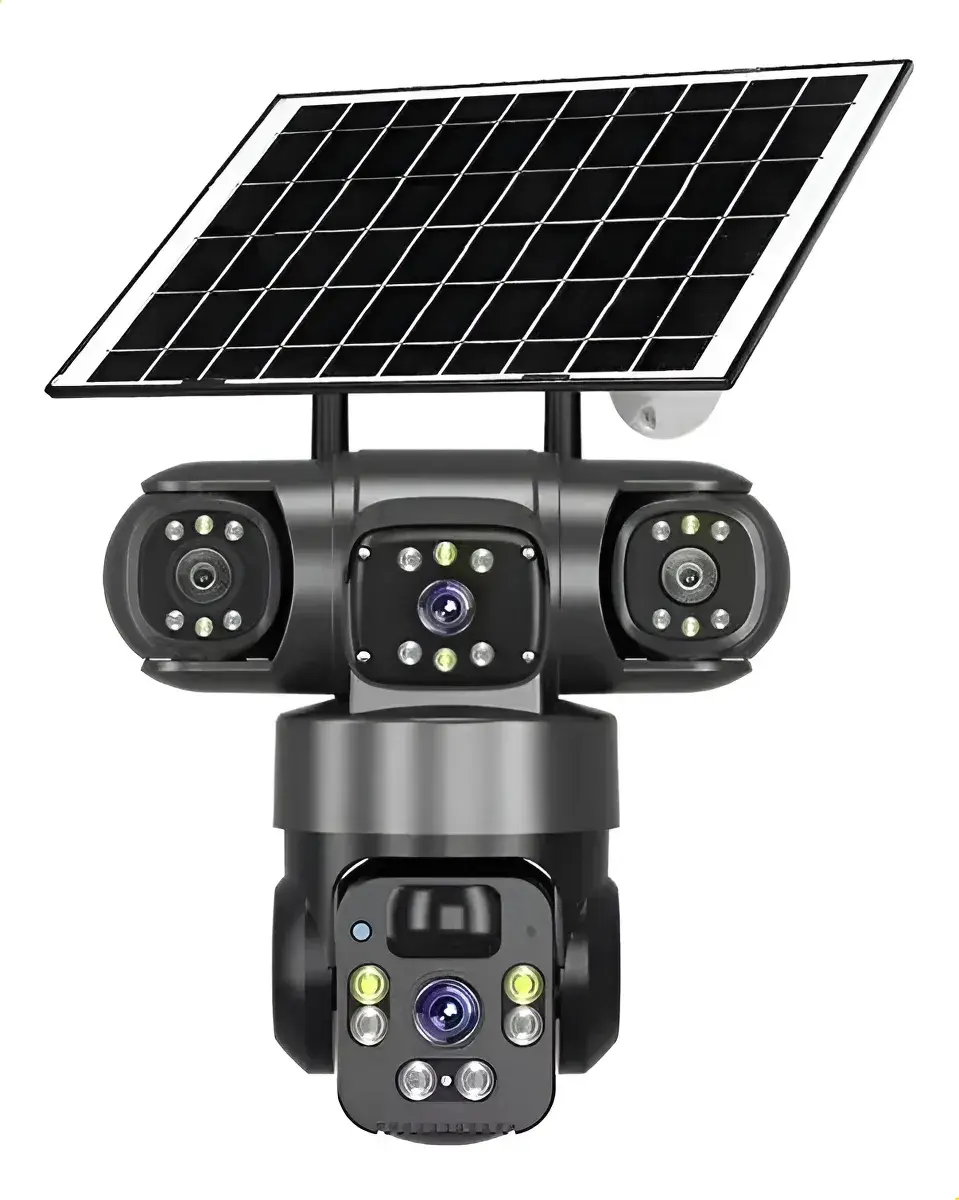 Camara Solar Exterior con Triple Lente