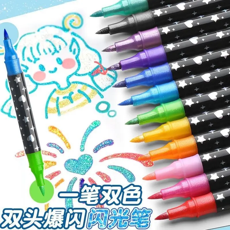 Estuche Marcadores Glitter Doble Punta X 24 Piezas - Imagen 2