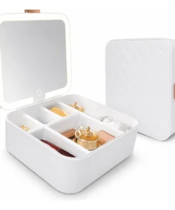 Organizador De Maquillaje Y Espejo Con Led 3 tonos Recargable 91090