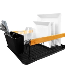 Escurridor Seca Platos De Acero Negro Ym04