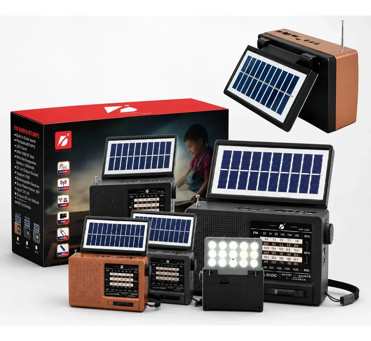 Radio Solar Portatil Fm Am con Linterna ktf 1488 - Imagen 2