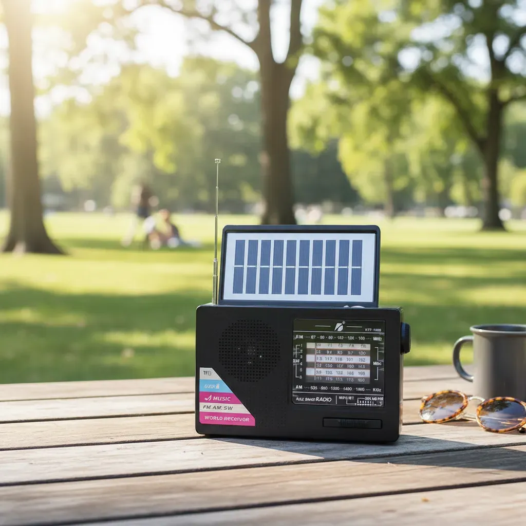 Radio Solar Portatil Fm Am con Linterna ktf 1488 - Imagen 5