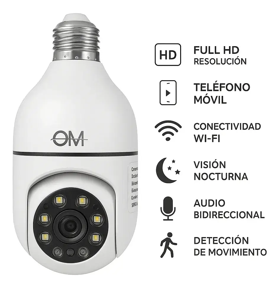 Camara Ip Espia Foco E27 Om 207
