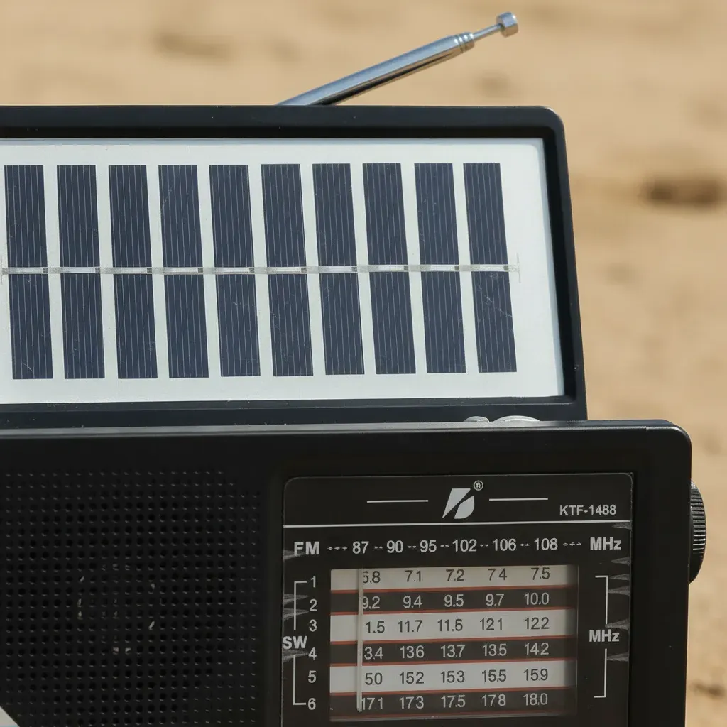 Radio Solar Portatil Fm Am con Linterna ktf 1488