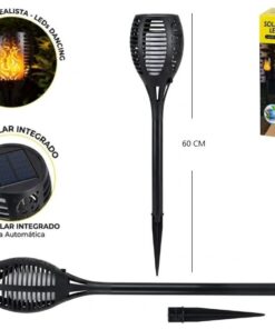 Antorcha Solar Estaca Efecto Llama 60cm alt - Imagen 4