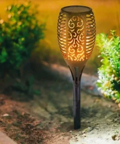 Antorcha Solar Estaca Efecto Llama 60cm alt