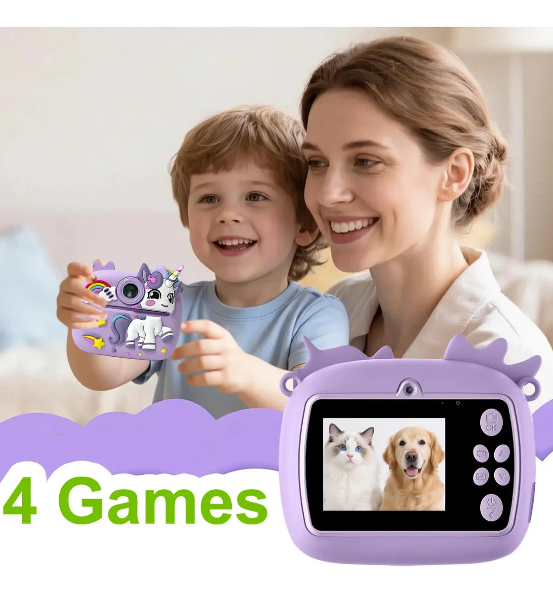 Camara De Fotos Kids Instantanea formato Unicornio - Imagen 4