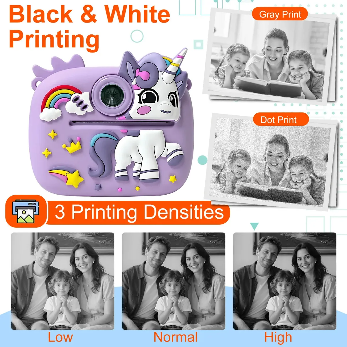Camara De Fotos Kids Instantanea formato Unicornio - Imagen 5