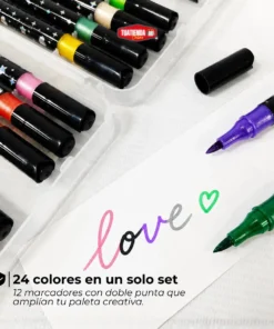 Alternative view of Estuche Marcadores Glitter Doble Punta X 12 Piezas 24 Colores